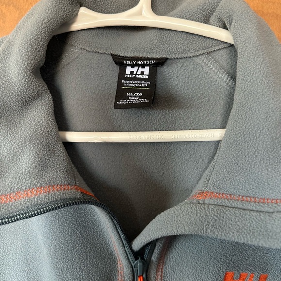 Helly Hansen Men’s Fleece 1/2 Zip Gray with Orange HH. XL - Great Condition - Picture 2 of 2
